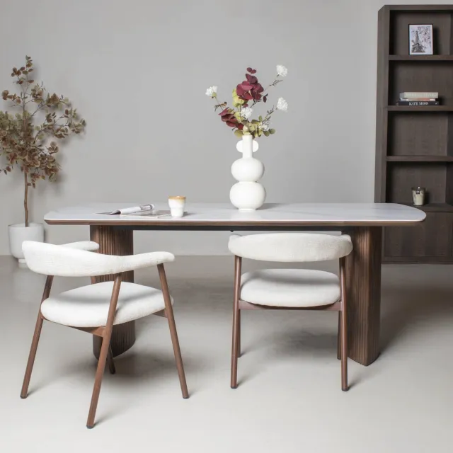 DÉJA Living Eettafel Chela - Rechthoek Walnoot Keramisch - 200x90x75cm
