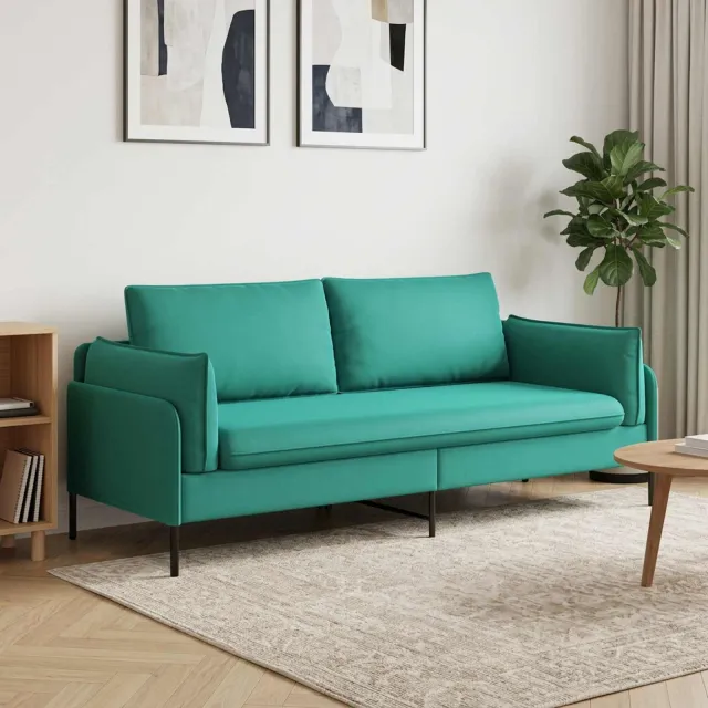 vidaXL 3-Zits Bank Turquoise 222 x 81 x 89 cm fluweel