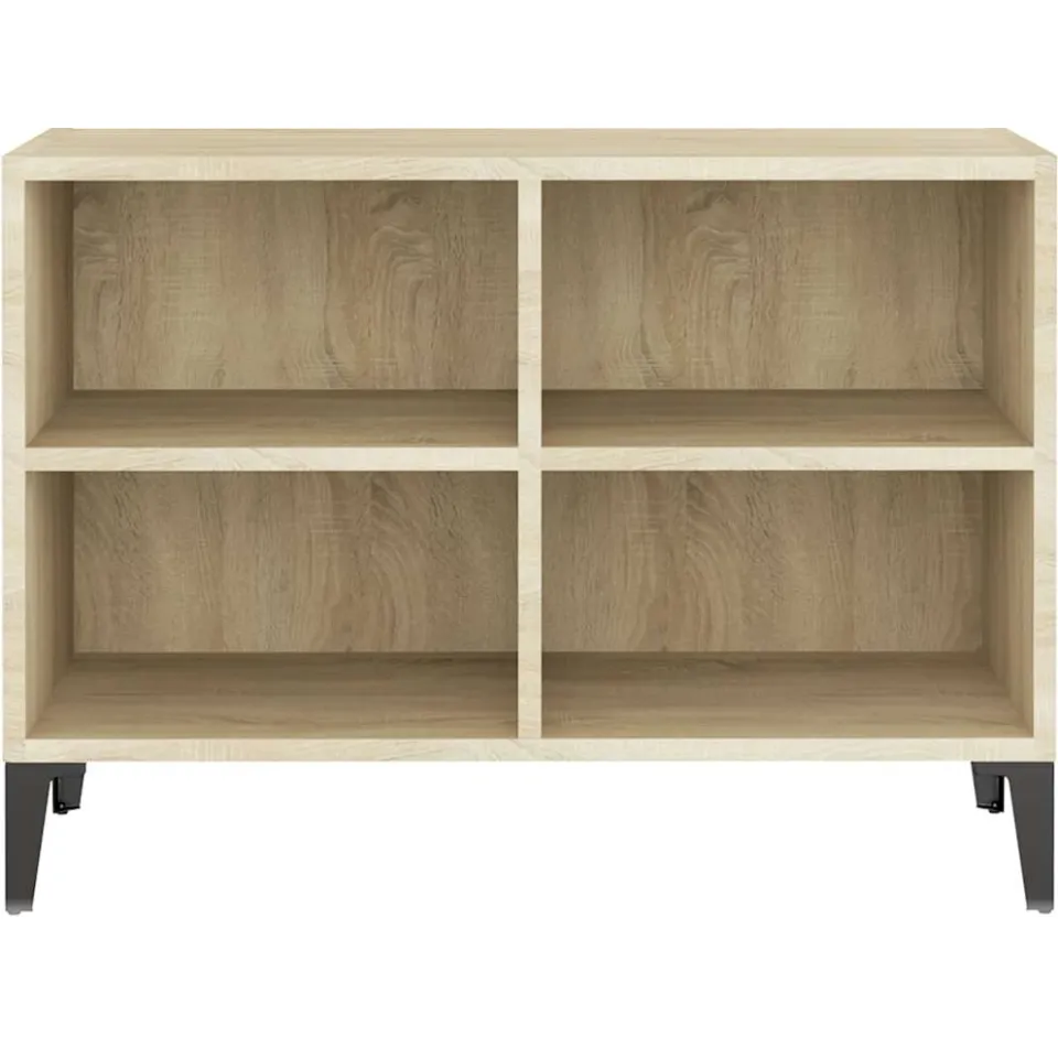 vidaXL Tv-meubel met metalen poten 69,5x30x50 cm sonoma eikenkleurig Bruin