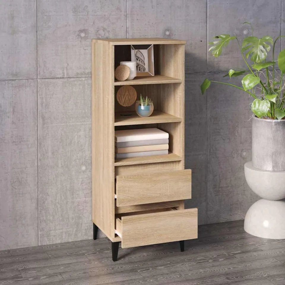 vidaXL Hoge kast 40x36x110 cm bewerkt hout sonoma eiken, foto 3