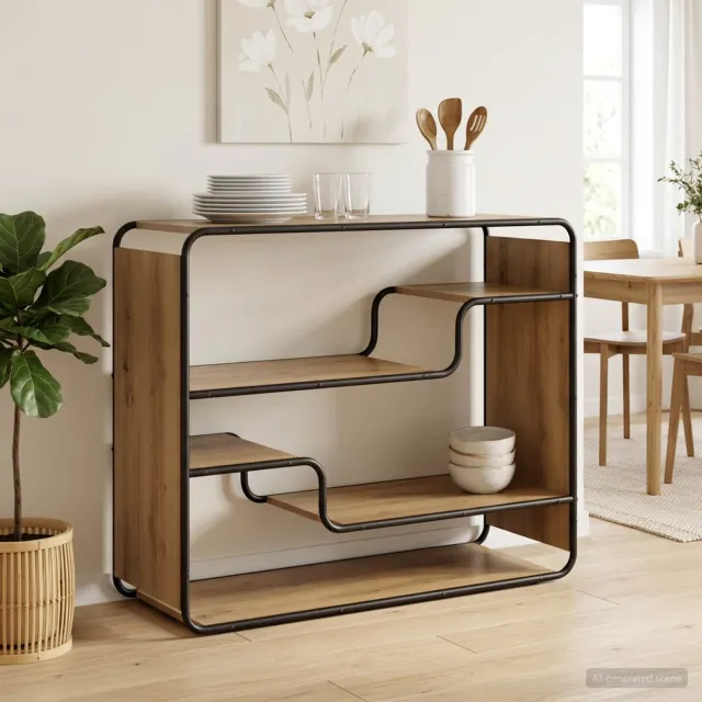 vidaXL Dressoir Artisanaal eiken 98 x 37.5 x 75.5 cm Bewerkt hout Bruin