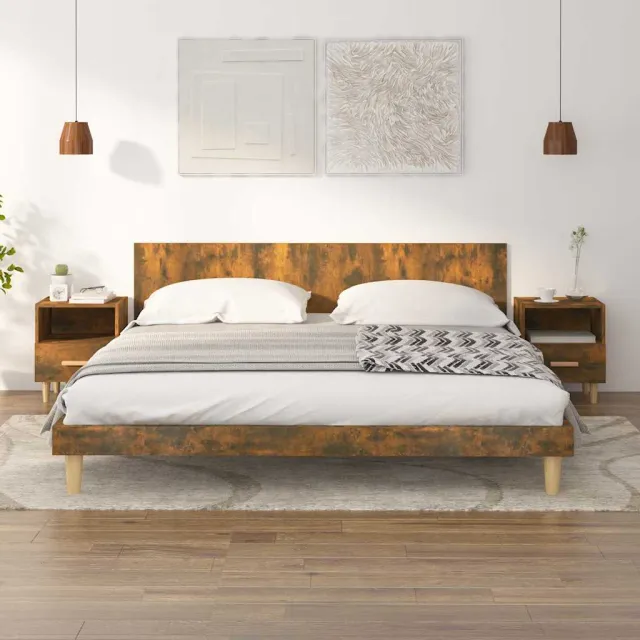 vidaXL Nachtkastjes 2 st 40x35x47 cm gerookt eikenkleurig, foto 2