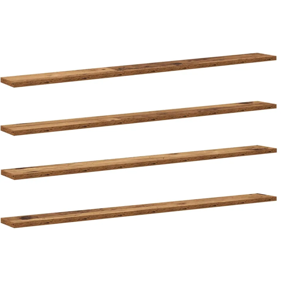 vidaXL Boekenplank Bord 3-laags 4 st 100 x 10 x 1,5 cm Bewerkt hout Bruin