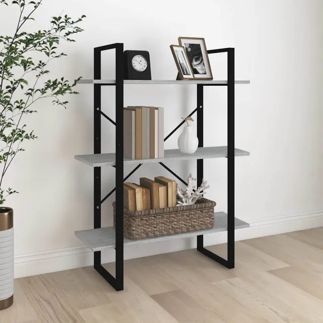 vidaXL Boekenkast 80x30x105 cm bewerkt hout grijs sonoma eikenkleurig, foto 2