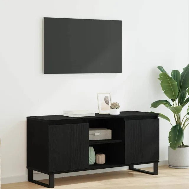 vidaXL TV-kast 104 x 35 x 50 cm Zwart Eiken Bewerkt hout, foto 2