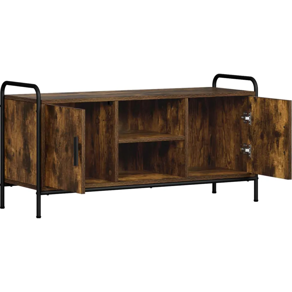 vidaXL Tv-meubel 99 x 33 x 50 cm Gerookt eiken Bewerkt hout Bruin