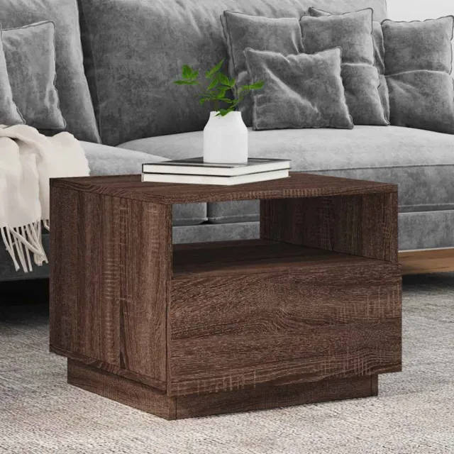 vidaXL Salontafel met LED-verlichting 50x49x40 cm bruin eikenkleur, foto 2