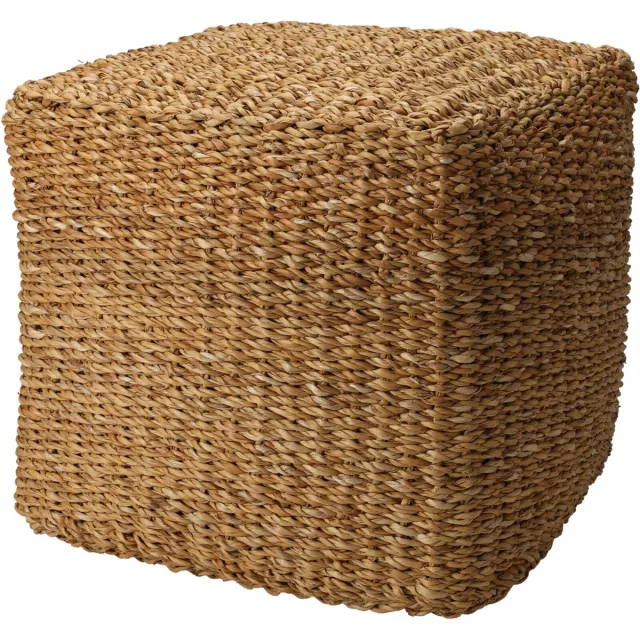 Home & Styling Home & Styiling Poef Nature - vierkant - gevlochten zeegras - D40 x H40 cm - bijzet stoeltjes Naturel