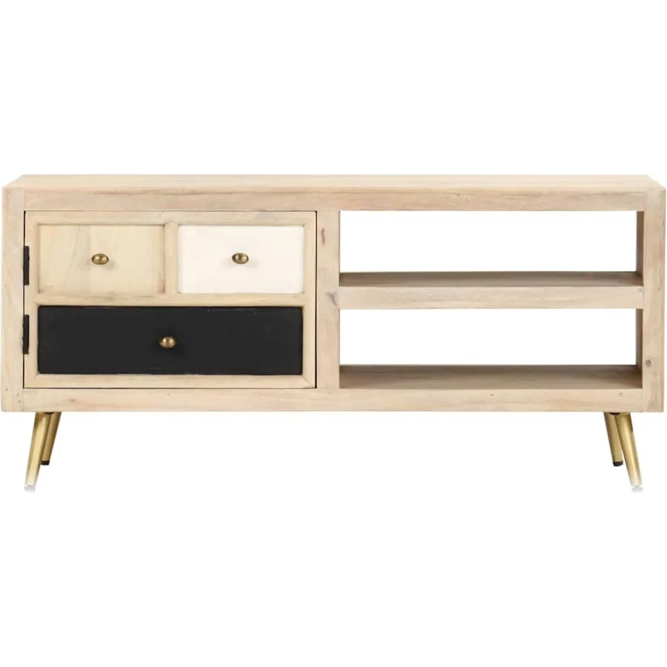 vidaXL Salontafel 90x45x40 cm massief mangohout bruin, foto 2