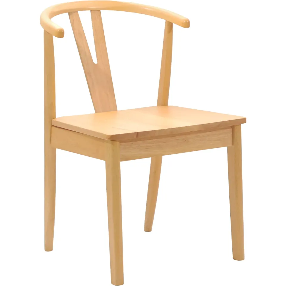 vidaXL Eetkamerstoel 2 st Massief Rubberhout Naturel, foto 4