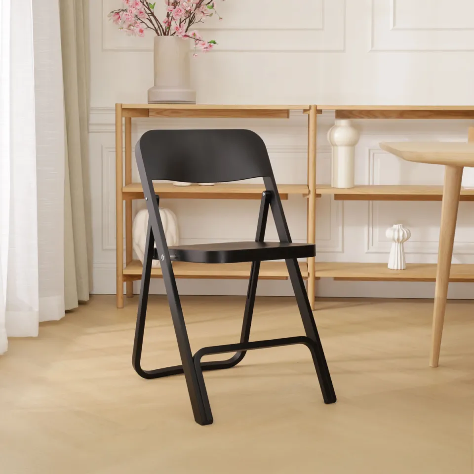Fameg Flip houten klapstoel zwart, foto 3