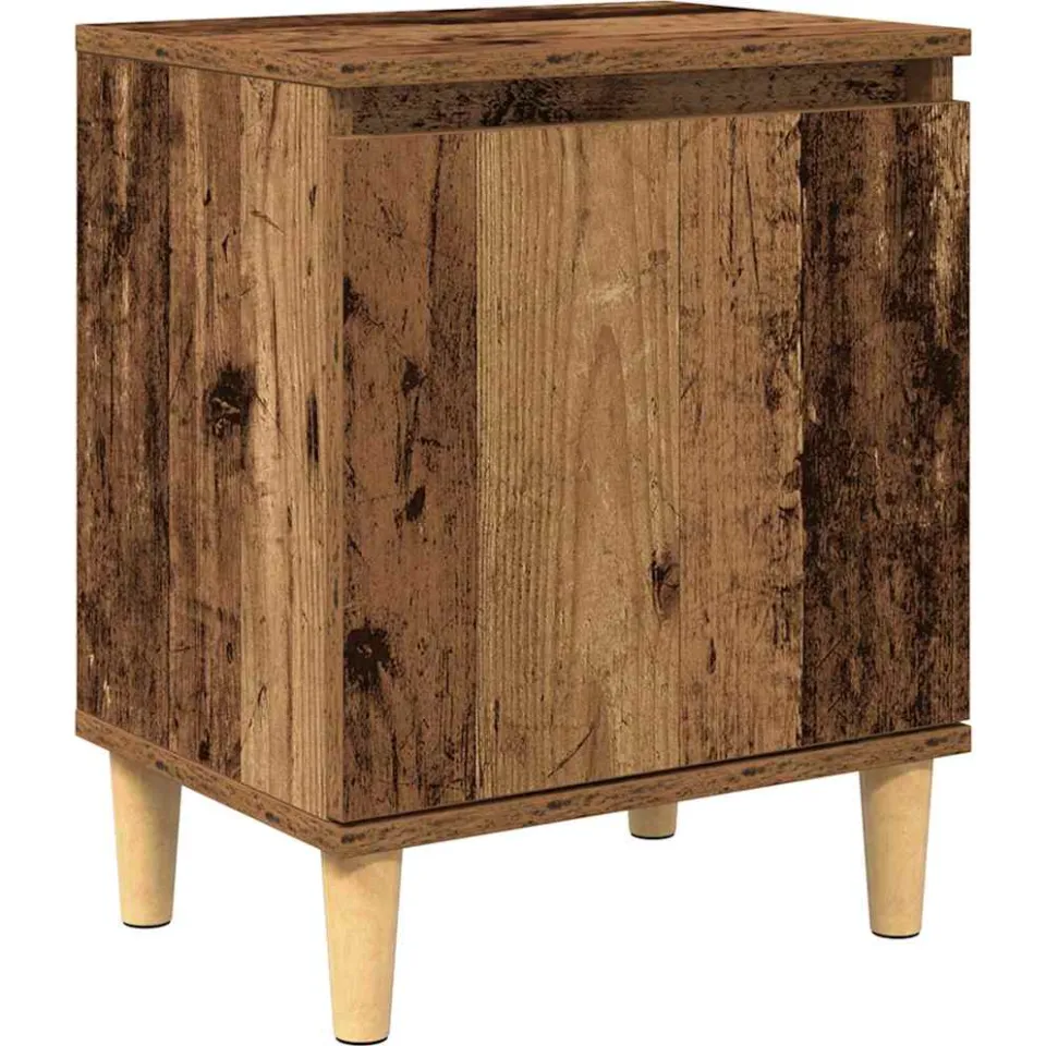 vidaXL Nachtkastje Oudhout 40 x 30 x 50 cm Bewerkt hout bruin, foto 3