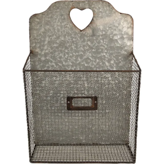Clayre & Eef Tijdschriftenhouder 25x10x38 cm Grijs Metaal