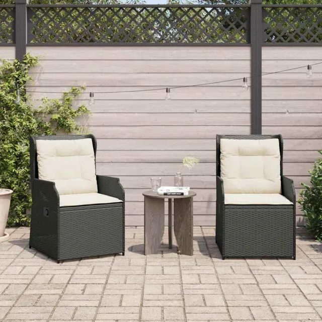 vidaXL Tuinbank 2 st Zwart poly rattan