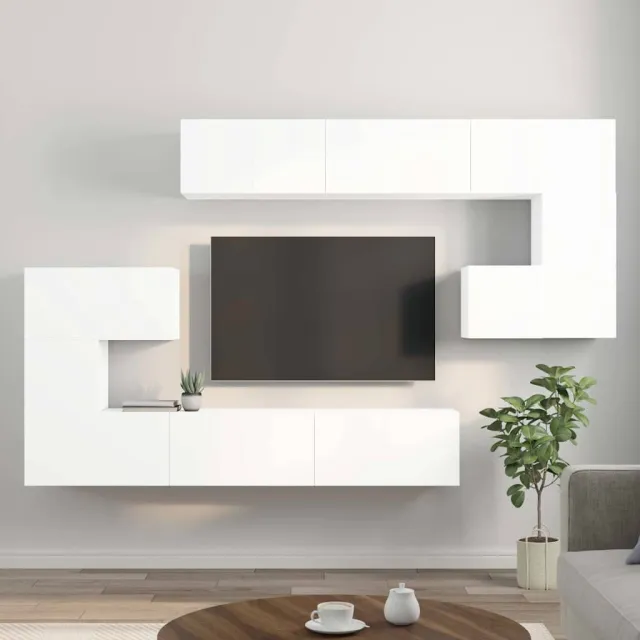 vidaXL 10-delige Tv-meubelset spaanplaat wit, foto 2