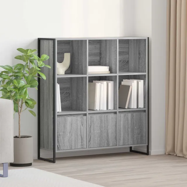 vidaXL Boekenkast 99,5 x 30 x 108 cm Bewerkt hout Grijs Sonoma, foto 2