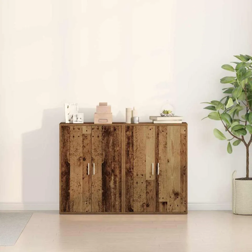 vidaXL Dressoir 2 st Oudhout 60 x 31 x 84 cm Bewerkt hout bruin, foto 4