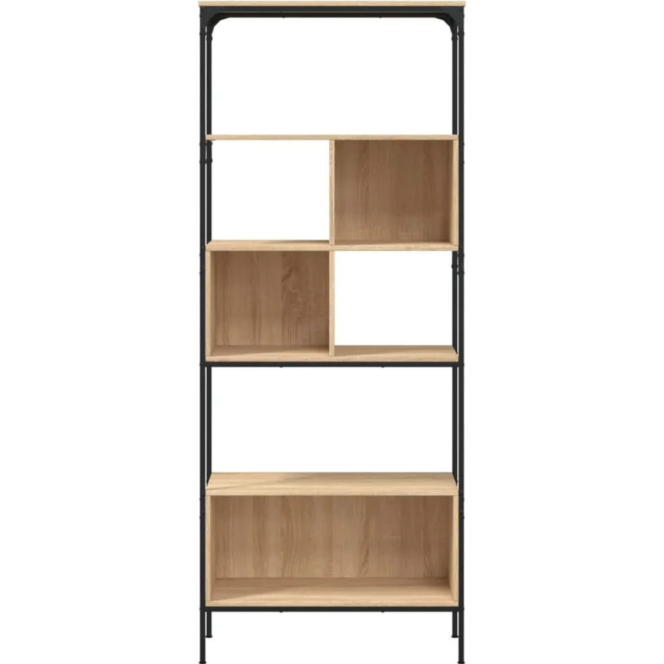 vidaXL Boekenkast 5-laags 76x33x188,5 cm bewerkt hout sonoma eiken, foto 4
