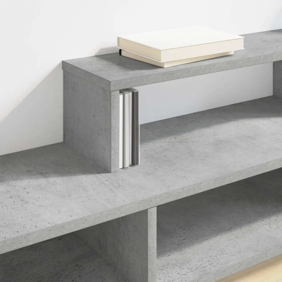 vidaXL TV-stand 150x25x28,5cm Bewerkt hout grijs, foto 4