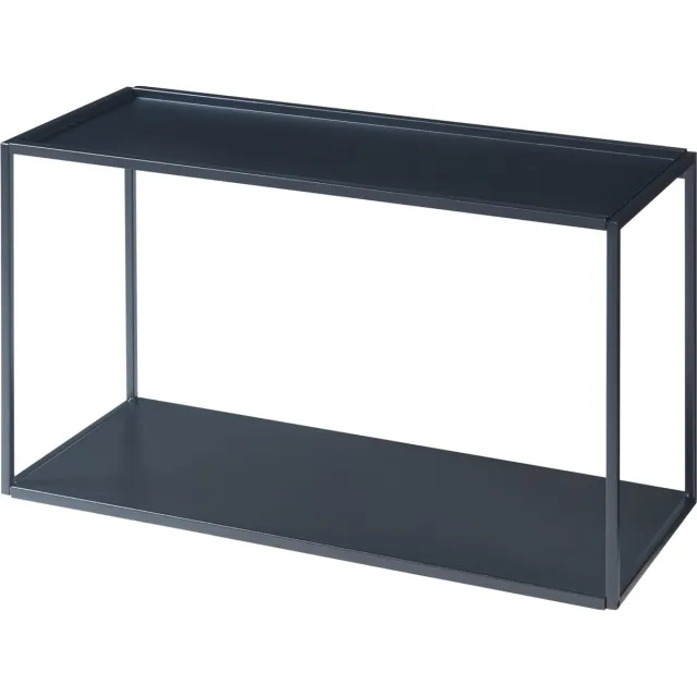 en.casa Wandrek Notodden met 2 planken 60x25x35 cm staal zwart [en.casa]