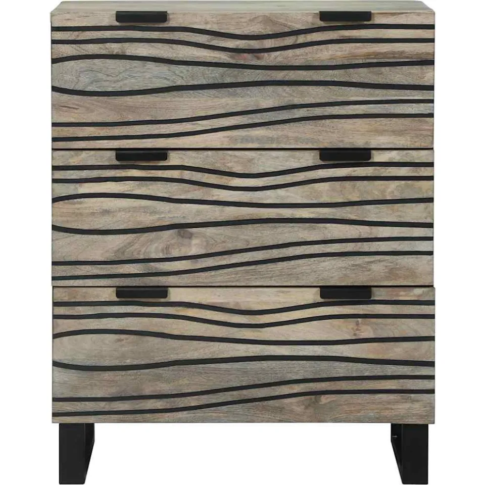 vidaXL Dressoir Wit 60 x 33,5 x 75 cm Massief mangohout, foto 3
