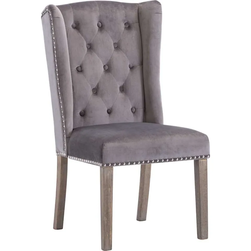 vidaXL Eetkamerstoelen 2 st fluweel grijs, foto 3