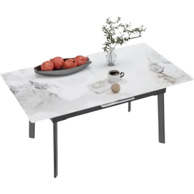 Bolt Edge Eettafel Zenia - 4 tot 8 personen - Glossy jade - Uitschuifbaar - 130-160cm - Rechthoekig Wit