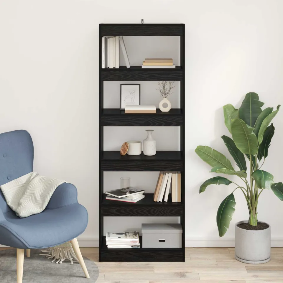 vidaXL Boekenkast 5-laags 60 x 30 x 166 cm Bewerkt hout Zwart eiken, foto 3
