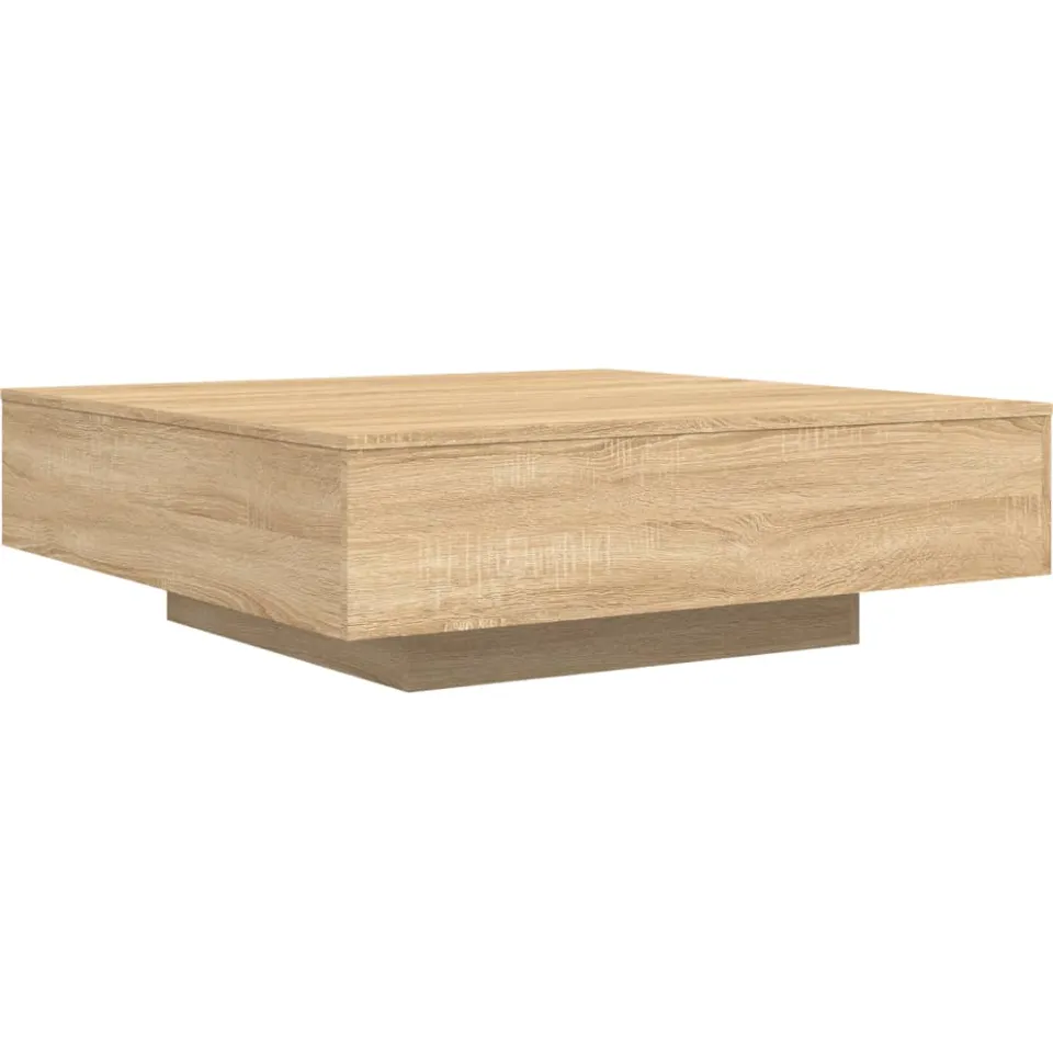 vidaXL Salontafel met LED-verlichting 100x100x31 cm sonoma eikenkleur Bruin