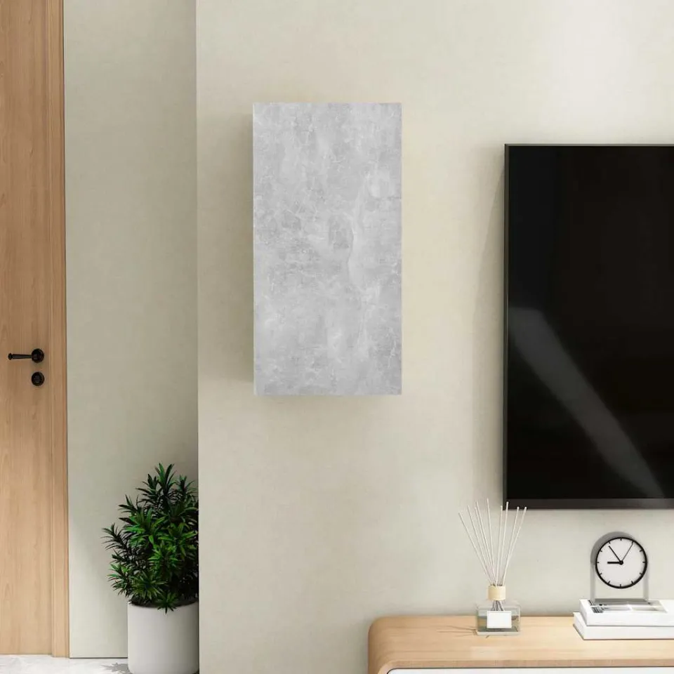 vidaXL Tv-meubel 30,5x30x60 cm bewerkt hout betongrijs grijs, foto 4