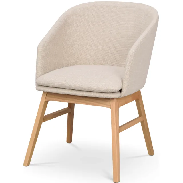 Rowico Home Windham eetkamerstoel beige - naturel eiken onderstel