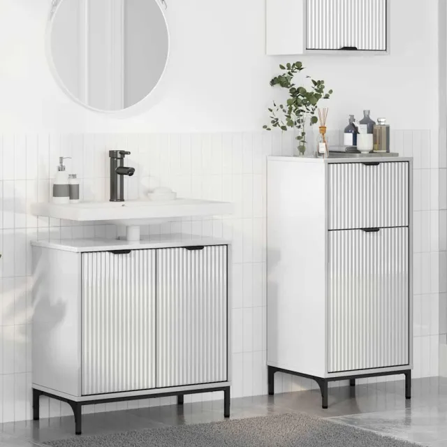 vidaXL Badkamermeubelset 2 st Hoogglans wit 39,5 x 36 x 88 cm