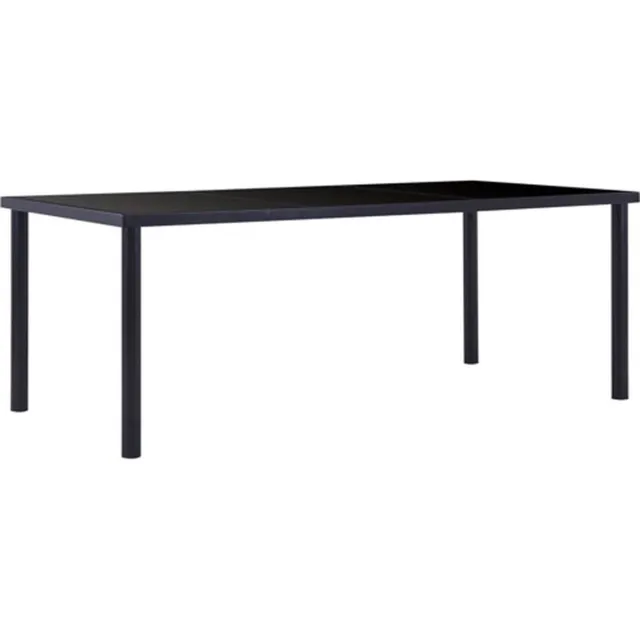 vidaXL Eettafel - 200x100x75 - cm - gehard - glas - zwart