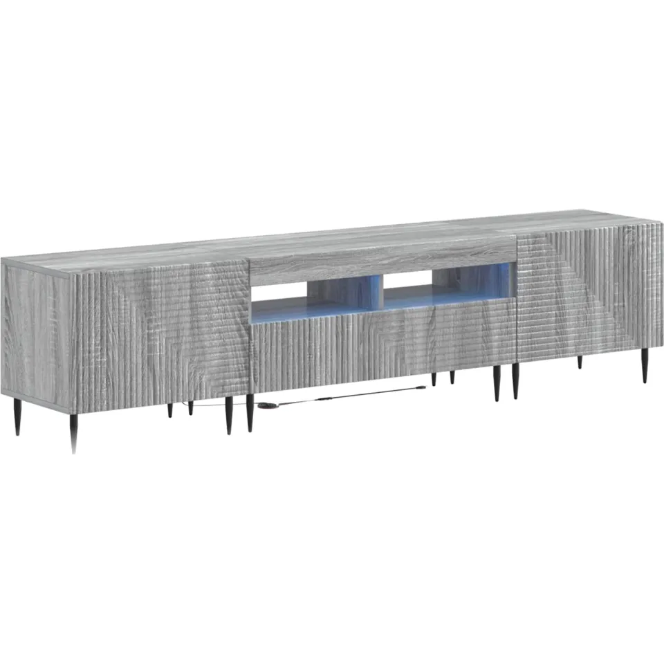 vidaXL 3-delige LED TV-kast Grijs Sonoma Bewerkt hout