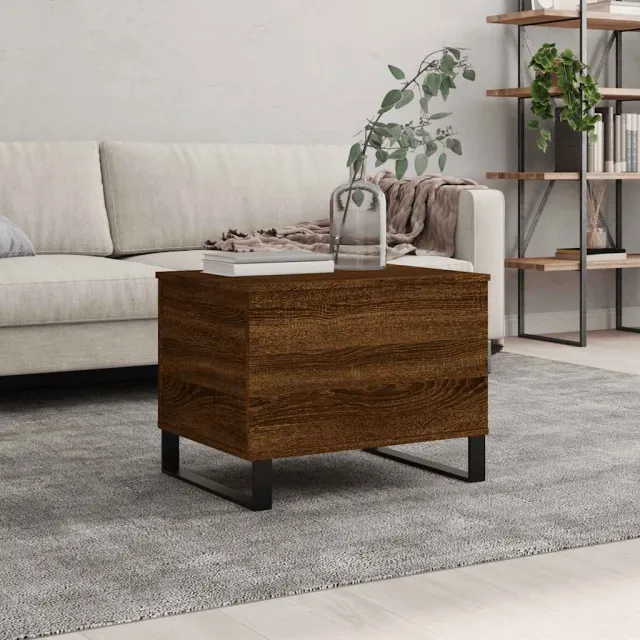vidaXL Salontafel 60x44,5x45 cm bewerkt hout bruin eikenkleur, foto 2