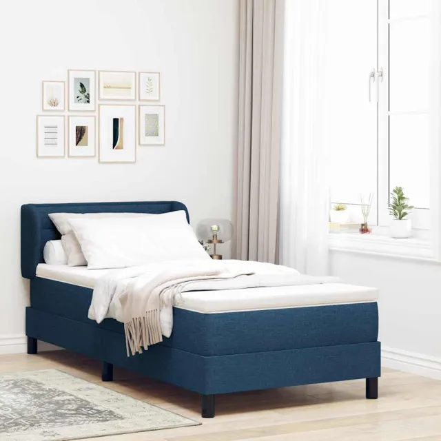 vidaXL Boxspringbed met hoofdeinde Blauw 90 x 190 cm Stof