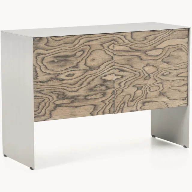 Westwing Collection Dressoir Ako Beige, Zilverkleurig