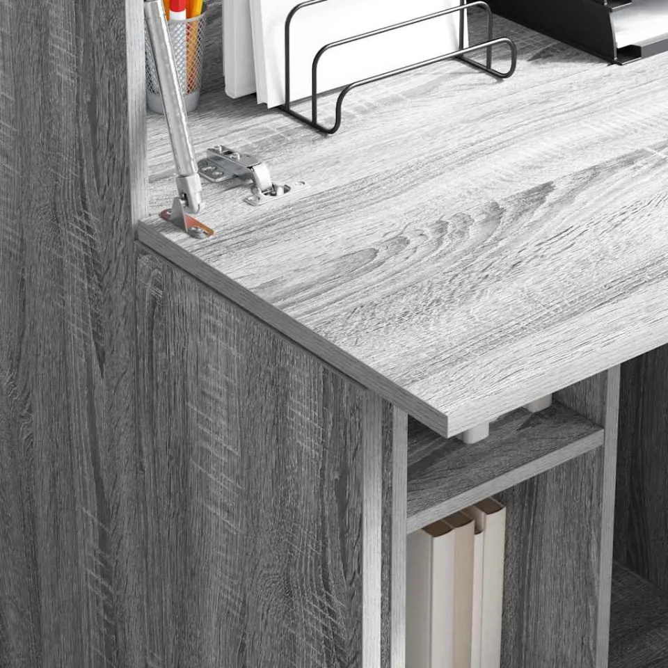 vidaXL Bureau Grijs Sonoma 71,5 x 31,5 x 106,5 cm Bewerkt hout, foto 4
