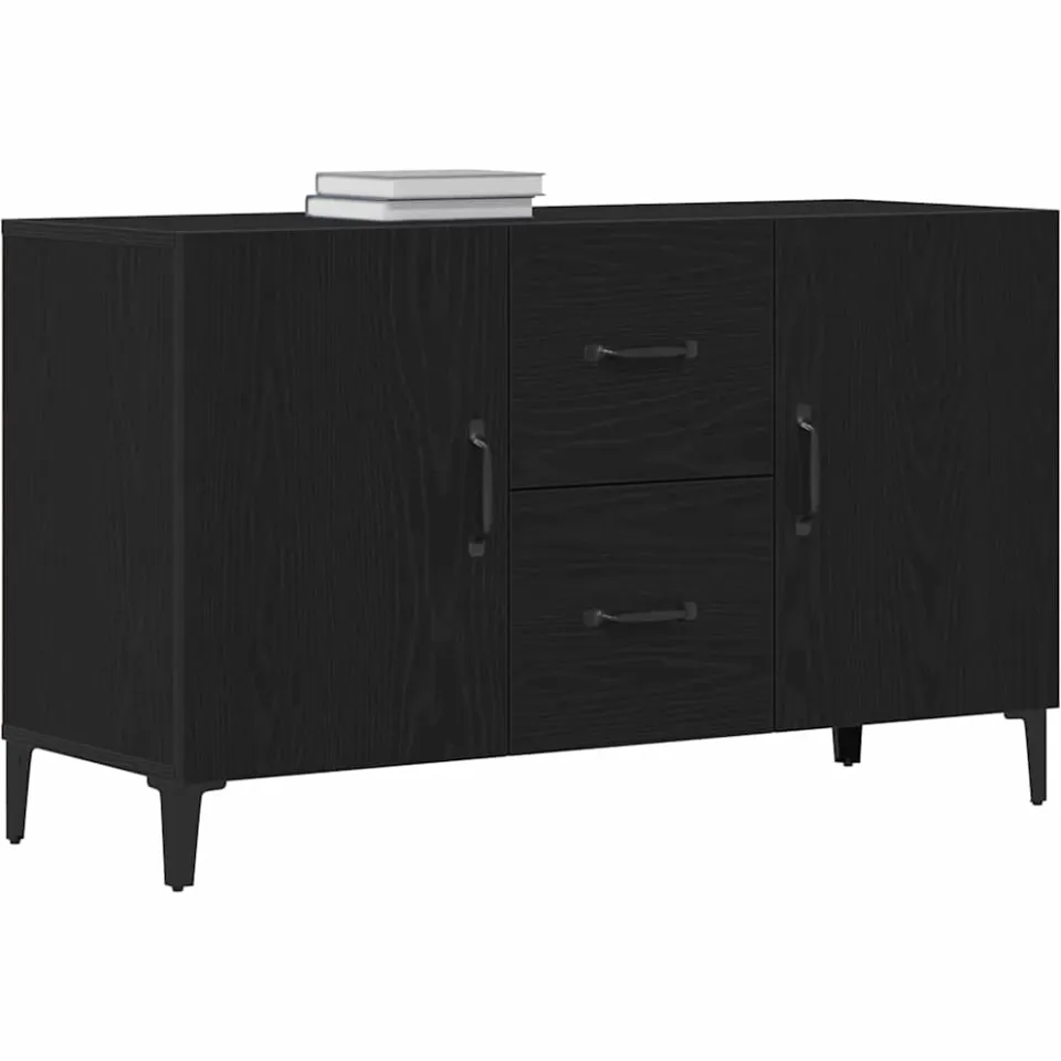 vidaXL Dressoir Zwart Eiken 100 x 36 x 60 cm Bewerkt hout