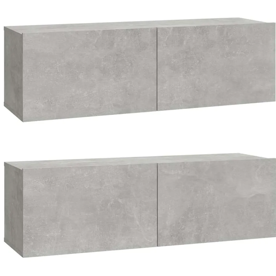 vidaXL Tv-meubelen 2 st wandgemonteerd 100x30x30 cm hout betongrijs