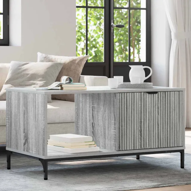 vidaXL Salontafel Grijs Sonoma 90 x 49 x 46 cm Bewerkt hout