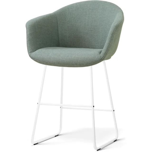 Nolon Nino-Otis barkruk saliegroen - wit onderstel - 65 cm