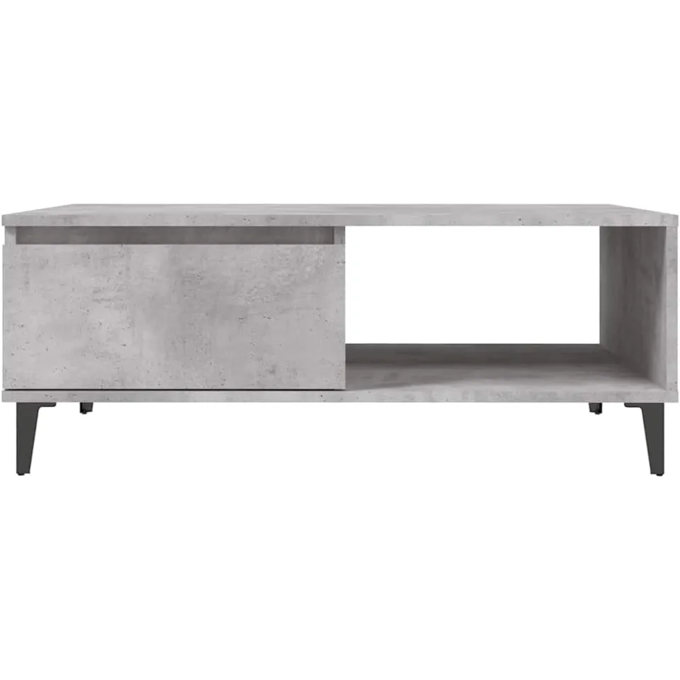 vidaXL Salontafel 90x60x35 cm bewerkt hout betongrijs grijs, foto 4