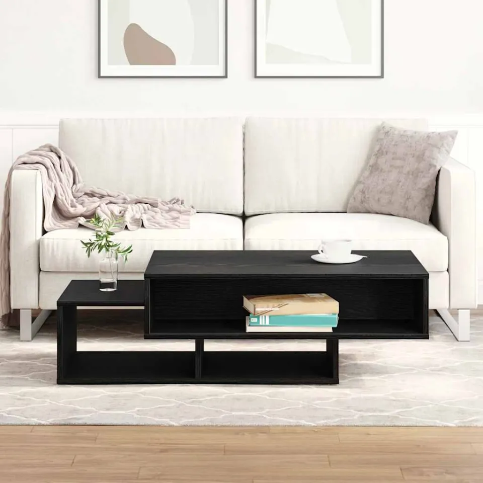 vidaXL Salontafel 105x55x32 cm bewerkt hout zwart eikenkleur, foto 3