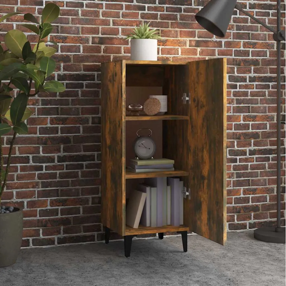 vidaXL Dressoir 34,5x34x90 cm bewerkt hout gerookt eikenkleurig, foto 3
