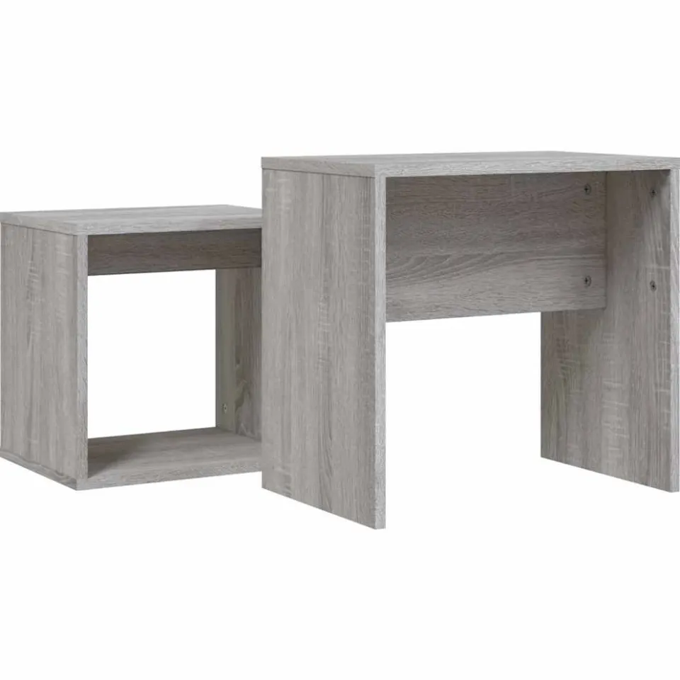 vidaXL 2-delige Tafeltjesset bewerkt hout grijs sonoma eikenkleurig, foto 4