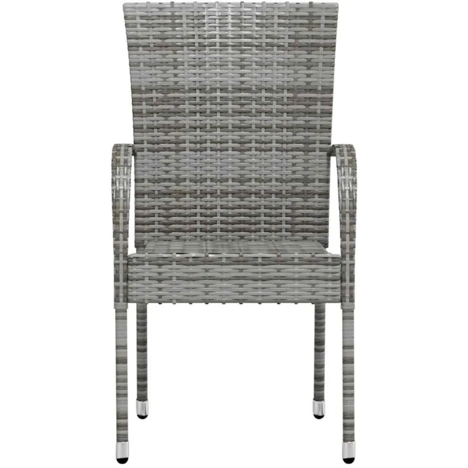 vidaXL 3-delige Tuinset poly rattan grijs, foto 4