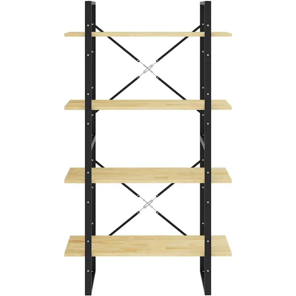 vidaXL Boekenkast met 4 schappen 80x30x140 cm massief grenenhout bruin, foto 4