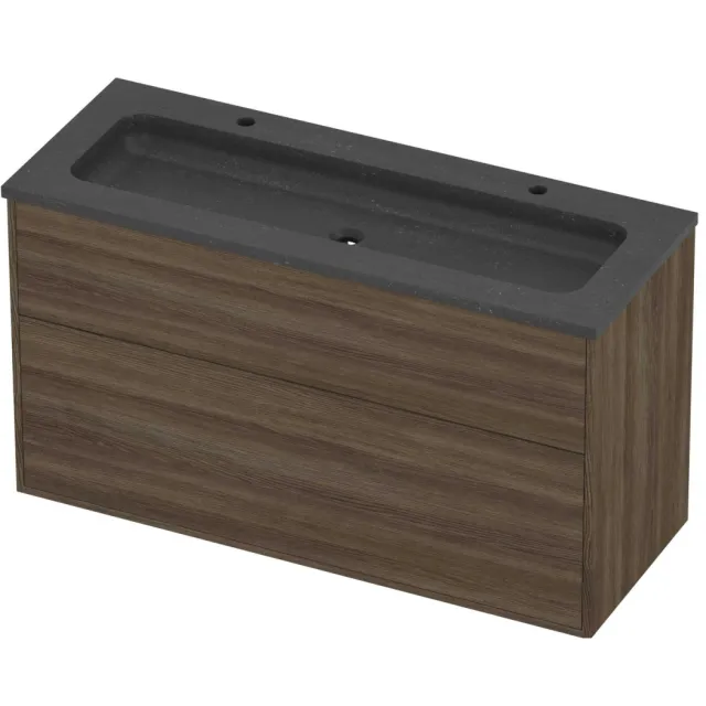 Proline Rollo Badmeubelset Hardsteen Elegant In Kader 120x46x67 cm Blue Stone Vital Oak Eiken