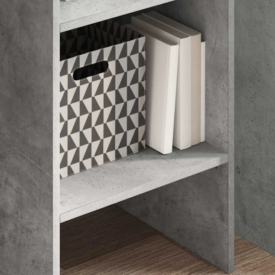 vidaXL Boekenkast 40x35x180 cm bewerkt hout betongrijs grijs, foto 3